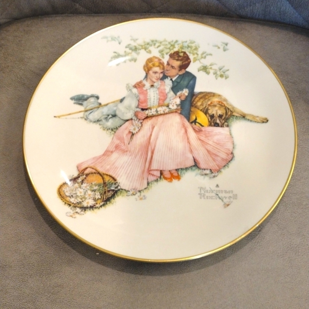 1973 Gorham Norman Rockwell Summer - Flowers In Tender Bloom